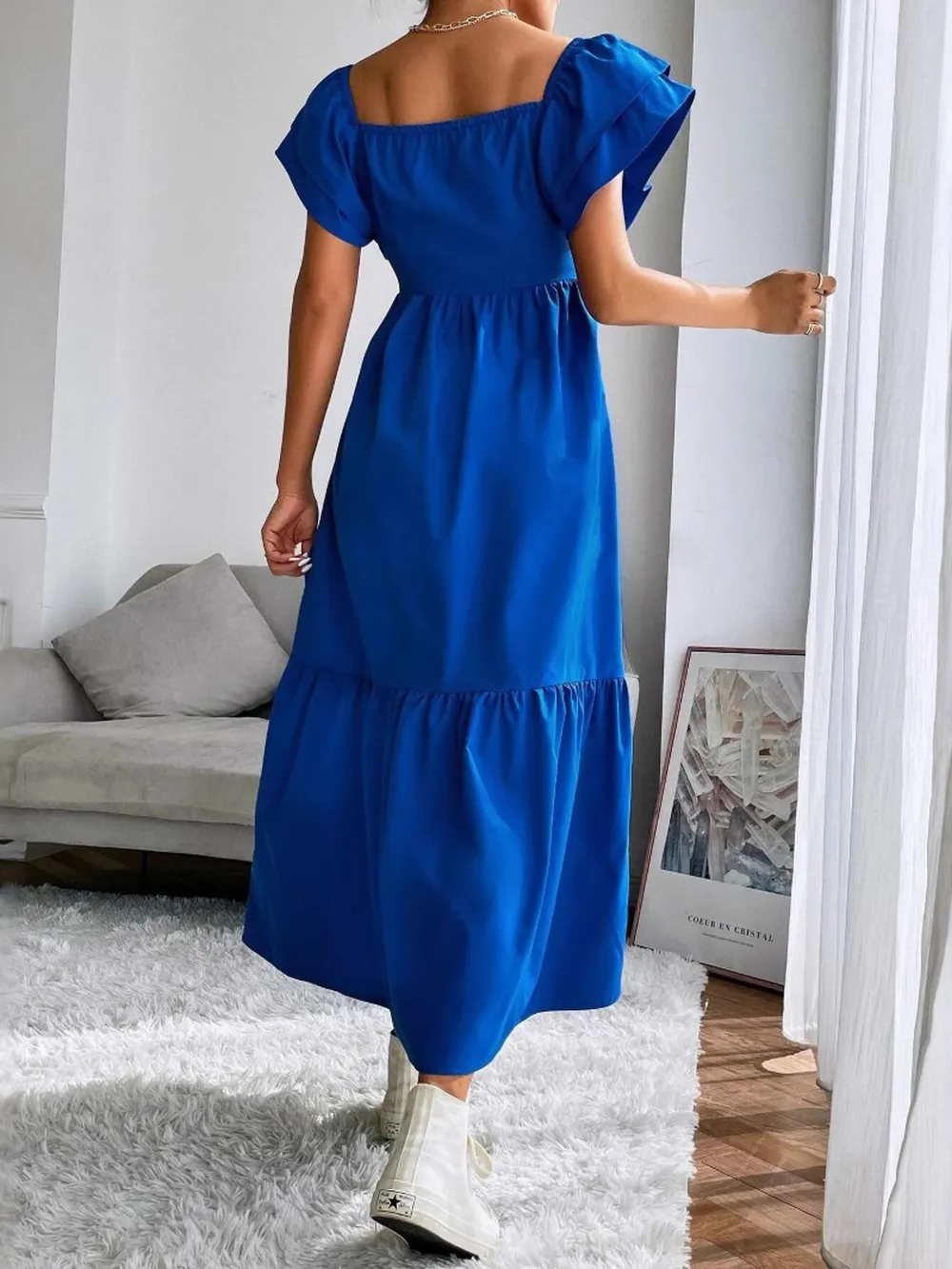 Tiered Square Neck Maxi Dress, image 4