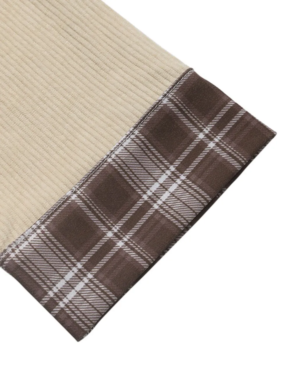 Plaid Hem Button Up Long Sleeve Shacket, image 4