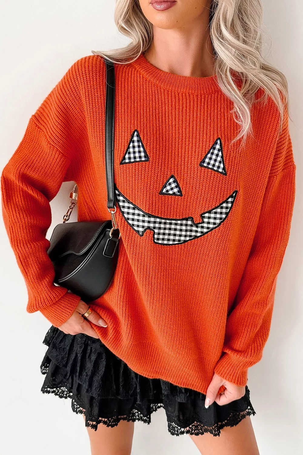 Drop Shoulder Long Sleeve Round Neck Halloween Sweater, image 6