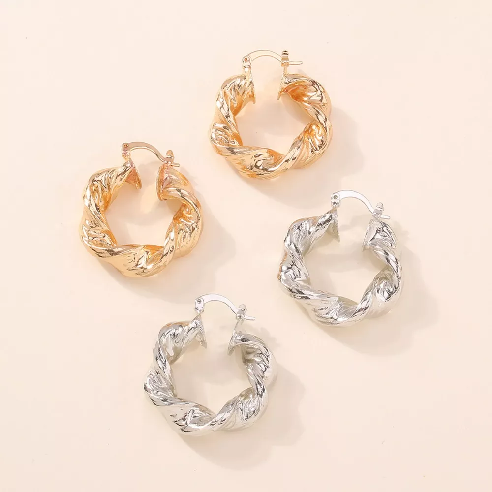 Textured Hoop Earrings, image 4