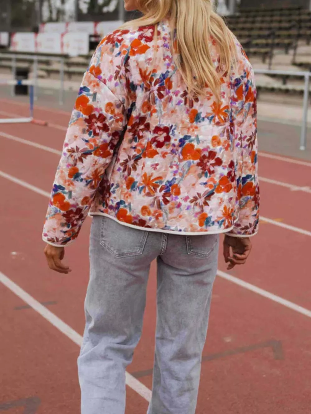 Floral Print Quilted Lightweight Outerwear, image 3