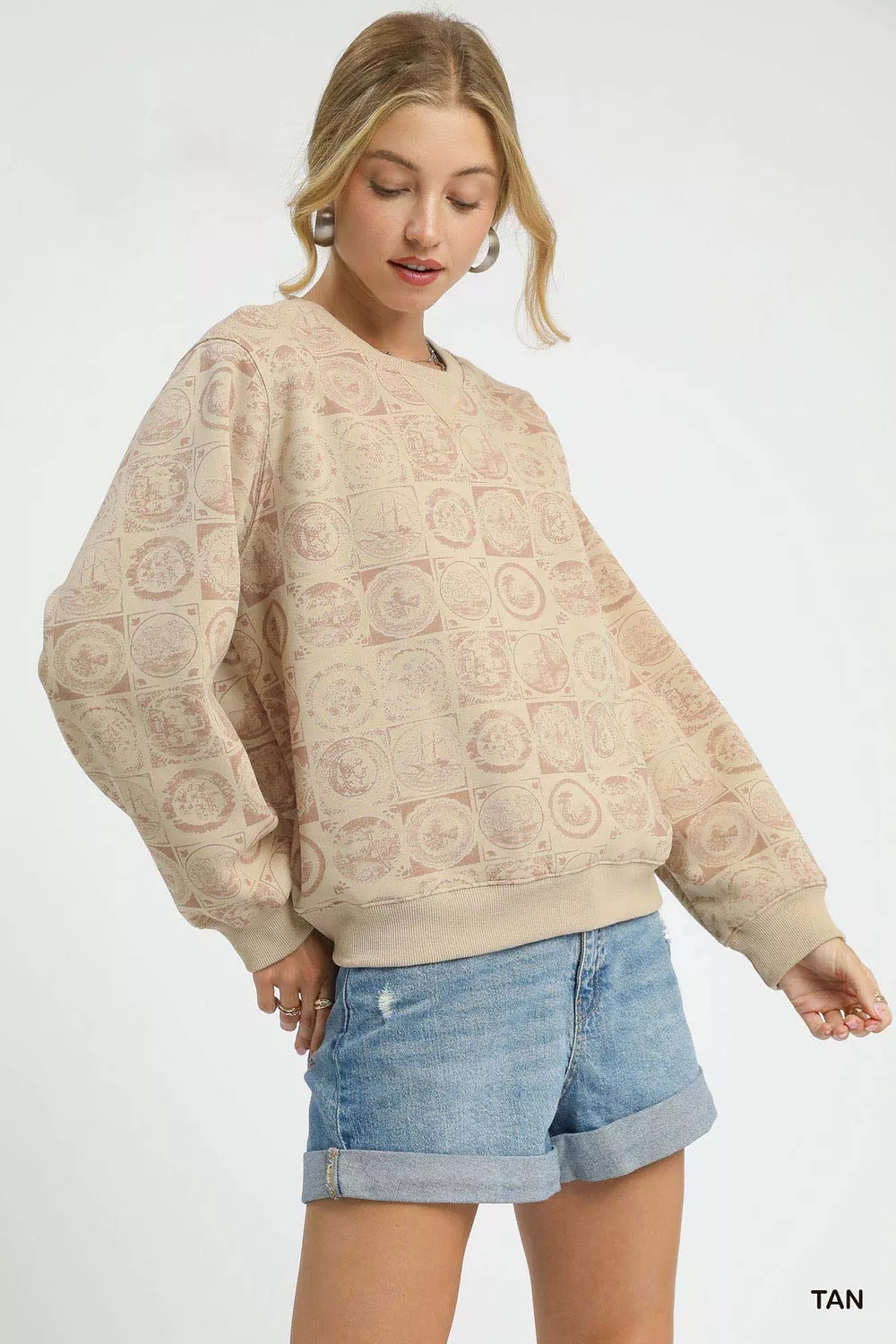 Coin Stamp Print Sweatshirt, image 2