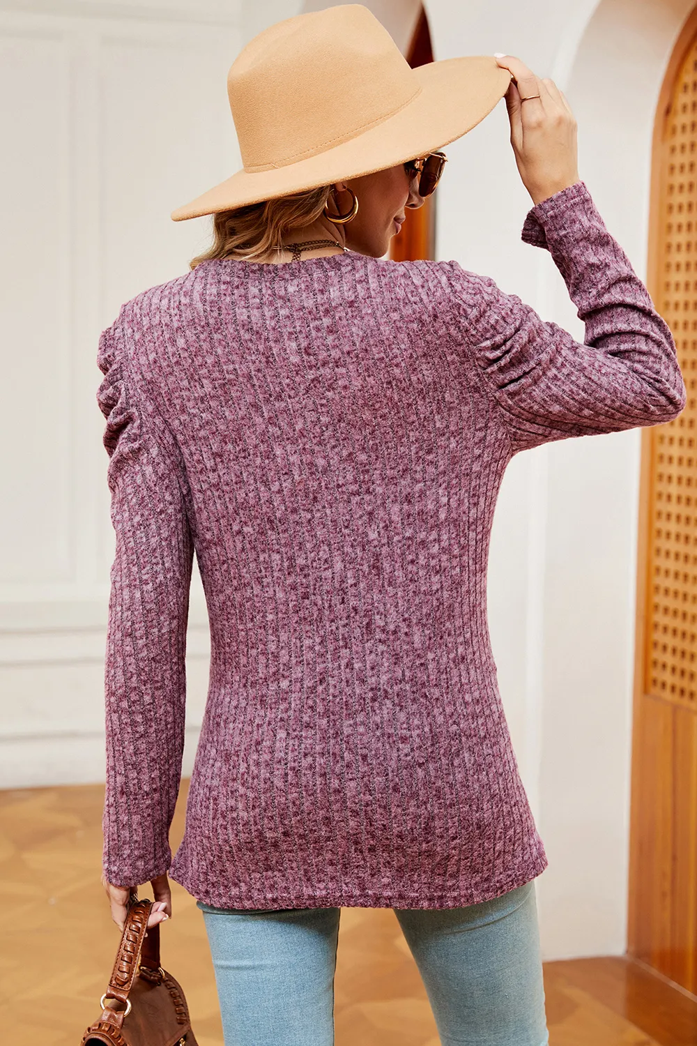 Round Neck Puff Sleeve T-Shirt, image 18