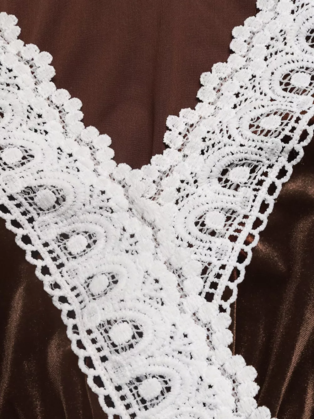 Velvet A-Line Dress with Lace Trim, image 7