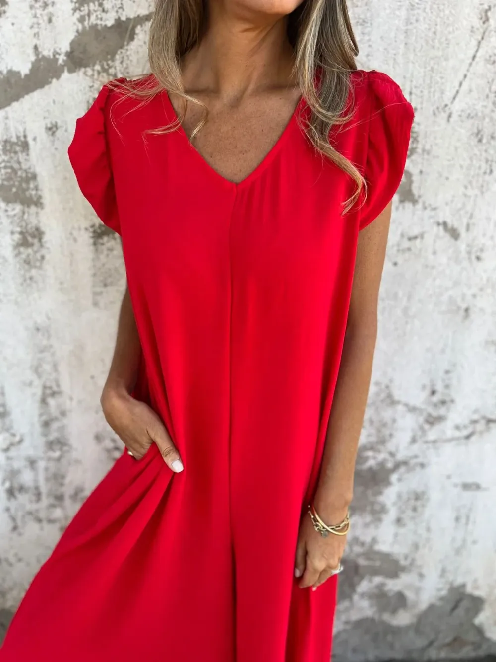 Full Size V-Neck Cap Sleeve Wide Leg Jumpsuit Plus Size, image 6