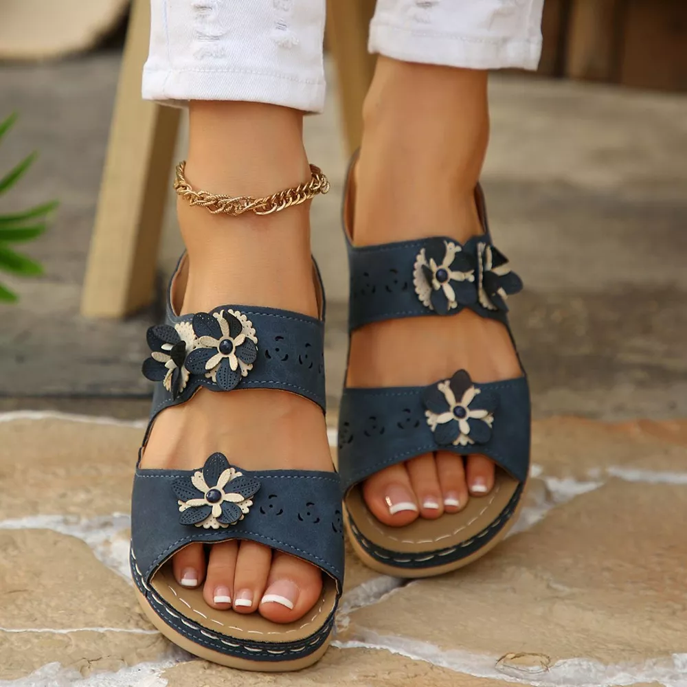 Floral Embellished Open Toe Sandals, image 3