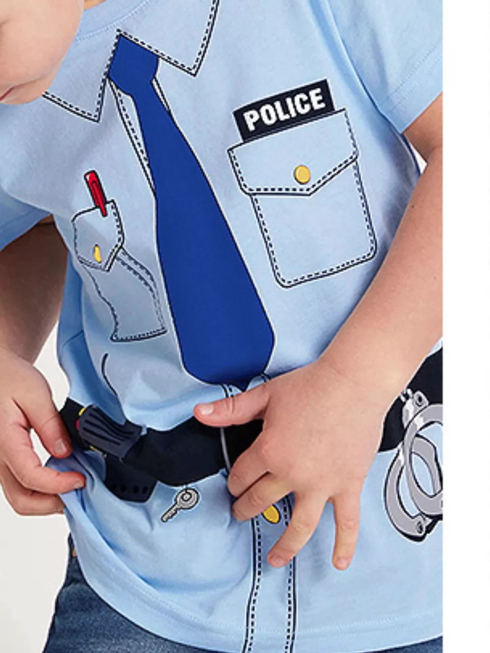 Children's Police Officer Graphic Short Sleeve T-Shirt, image 2
