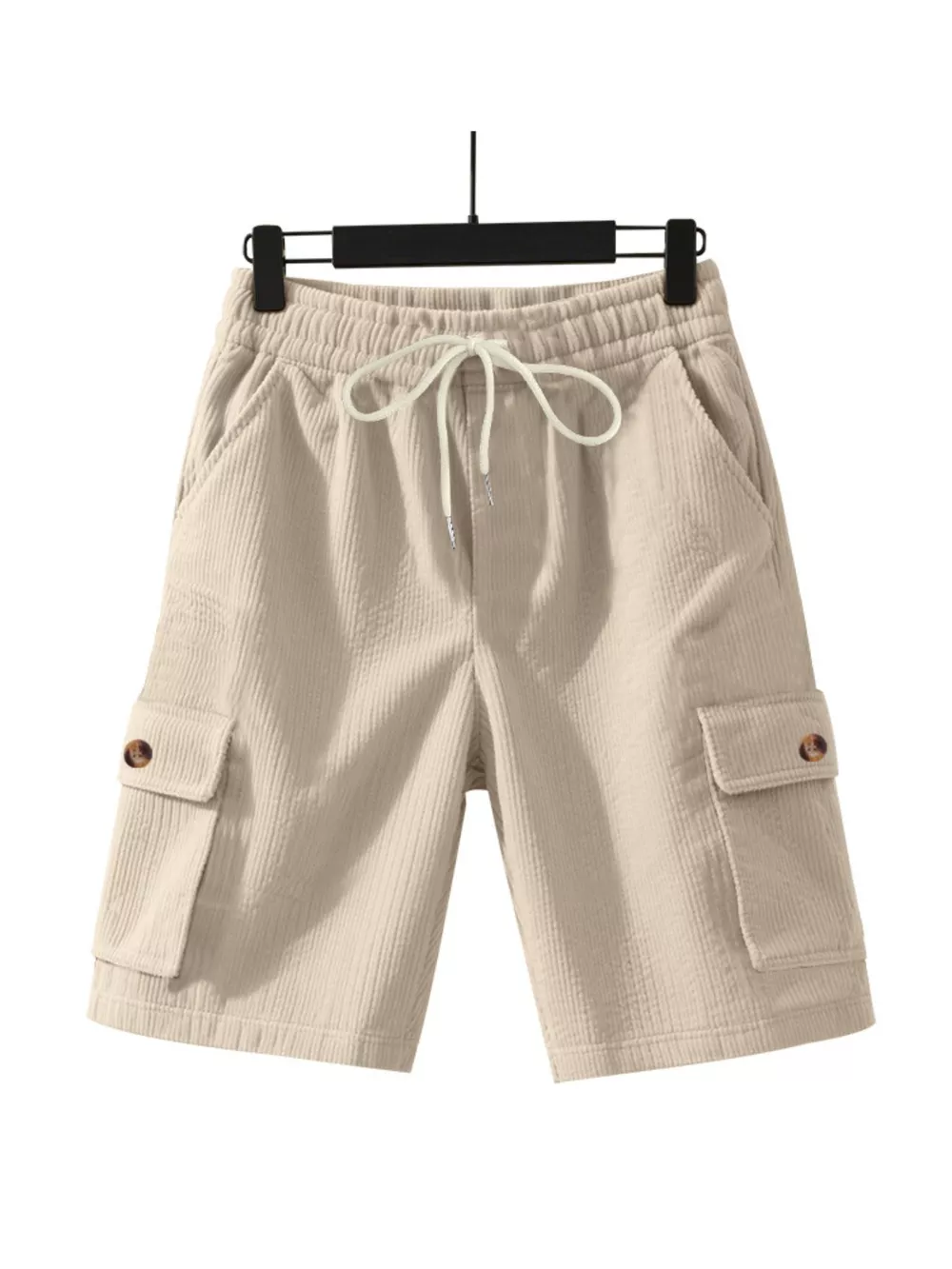 Men's Full Size Casual Textured Drawstring Cargo Shorts Plus Size