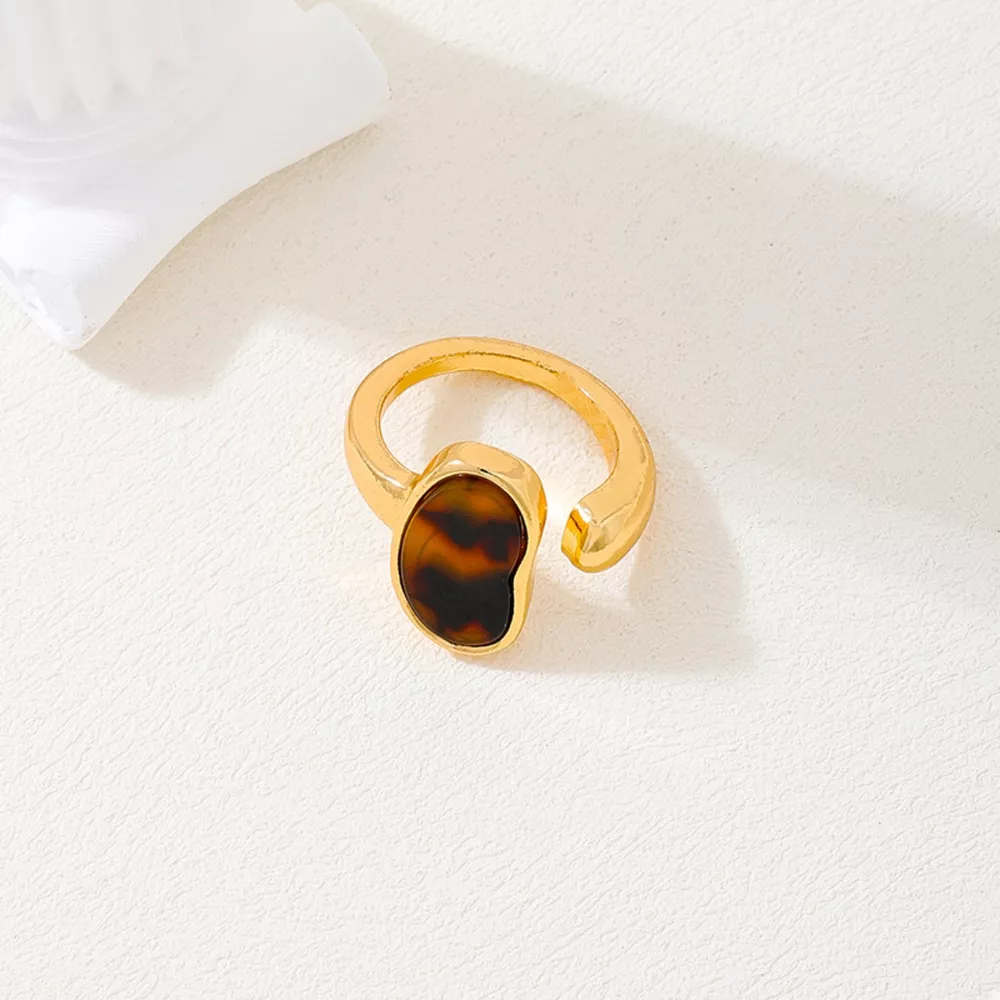 18K Gold-Plated Oval Open Ring, image 5