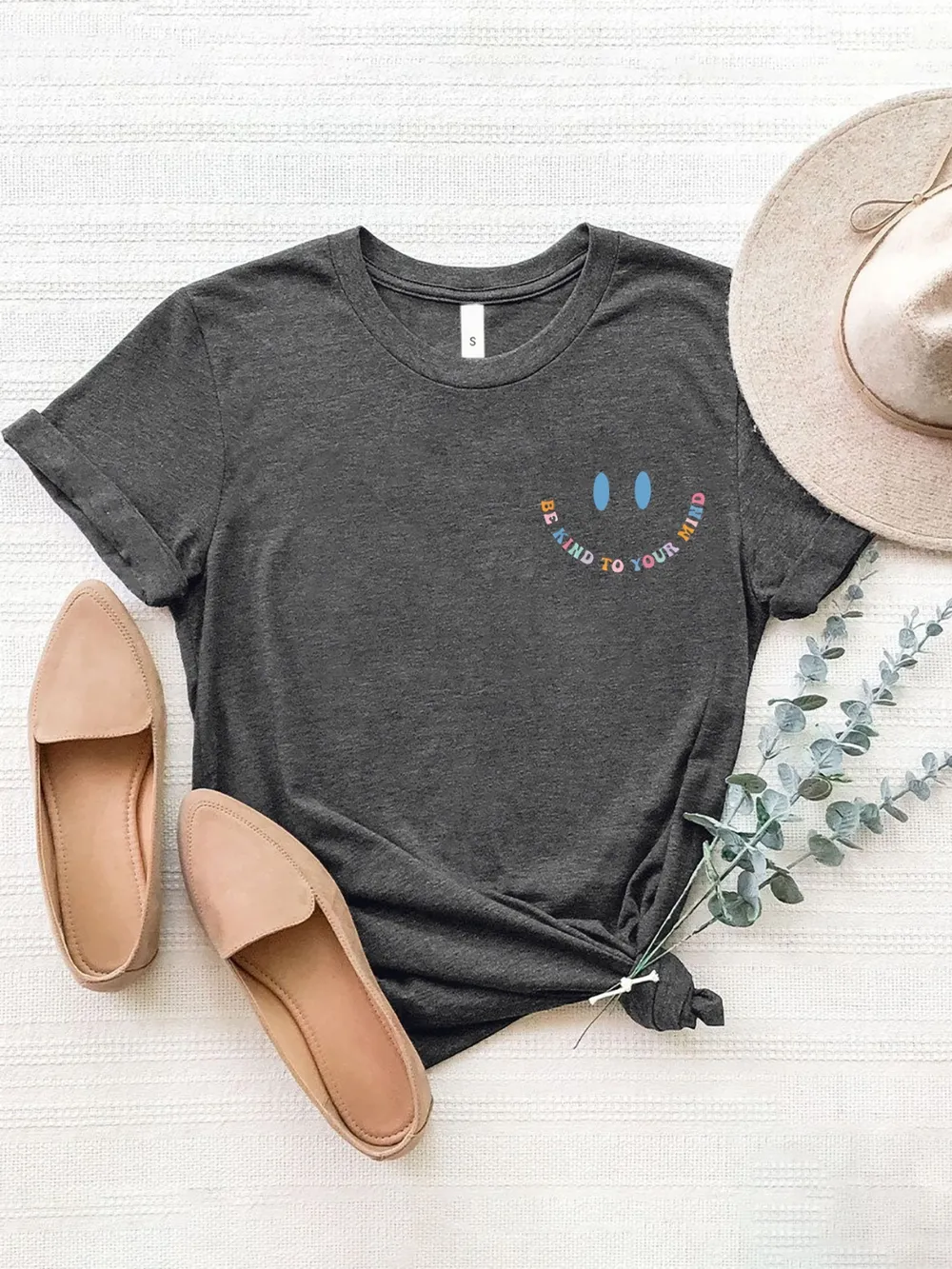 Letter Graphic Round Neck Short Sleeve T-Shirt, image 6