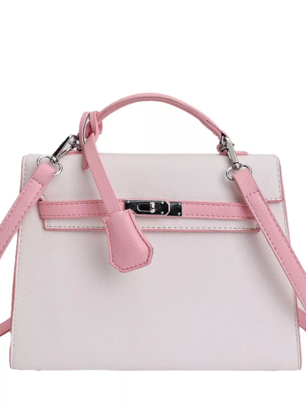 Contrast Trimmed Top-Handle Crossbody Bag, image 4