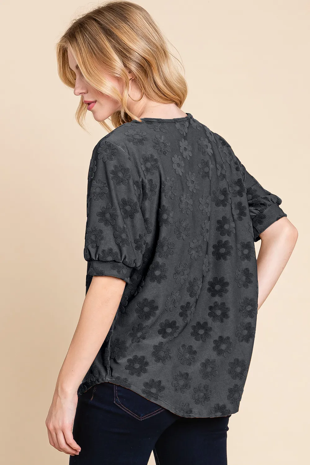 Textured Floral Pattern Top, image 2