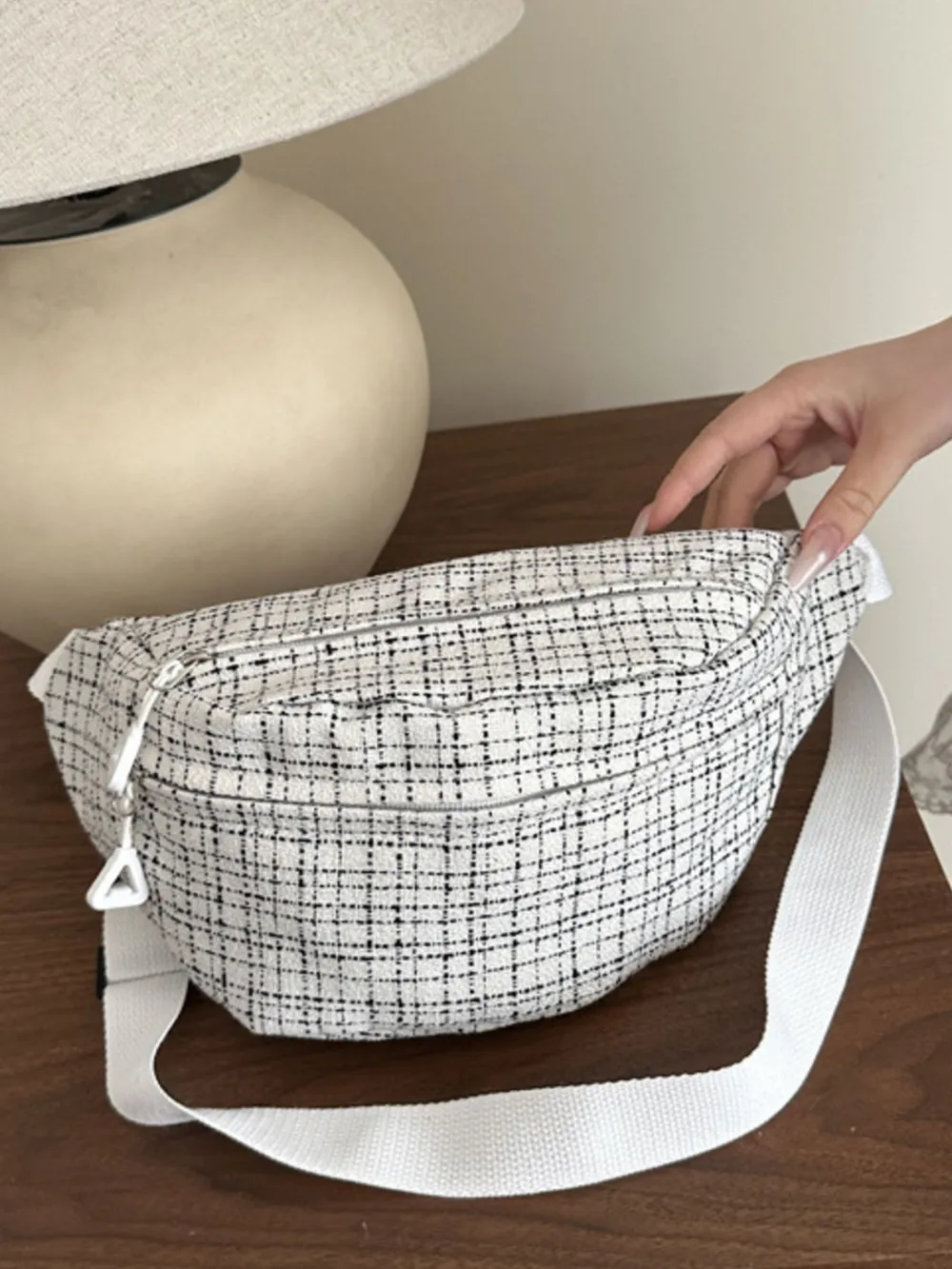 Plaid Pattern Crossbody Bag, image 11