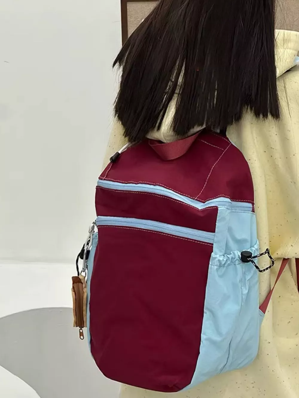 Two-Tone Lightweight Casual Backpack Bag, image 4