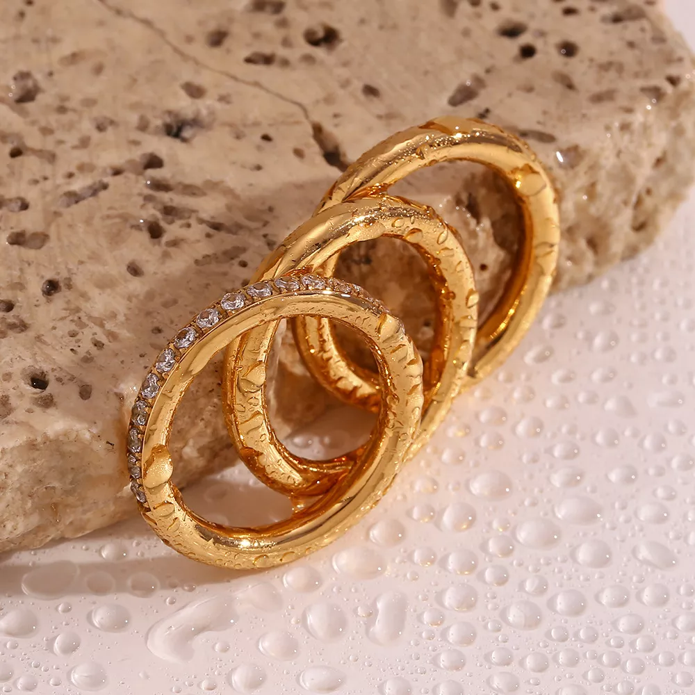 Stainless Steel Zircon Ring 3 Piece Set, image 8