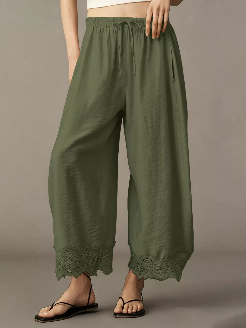 Drawstring Wide Leg Pants, image 19