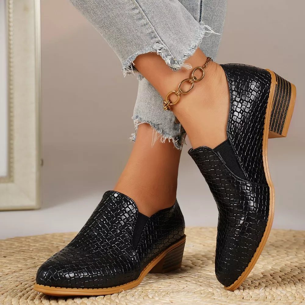 Point Toe Block Heels Loafers, image 4