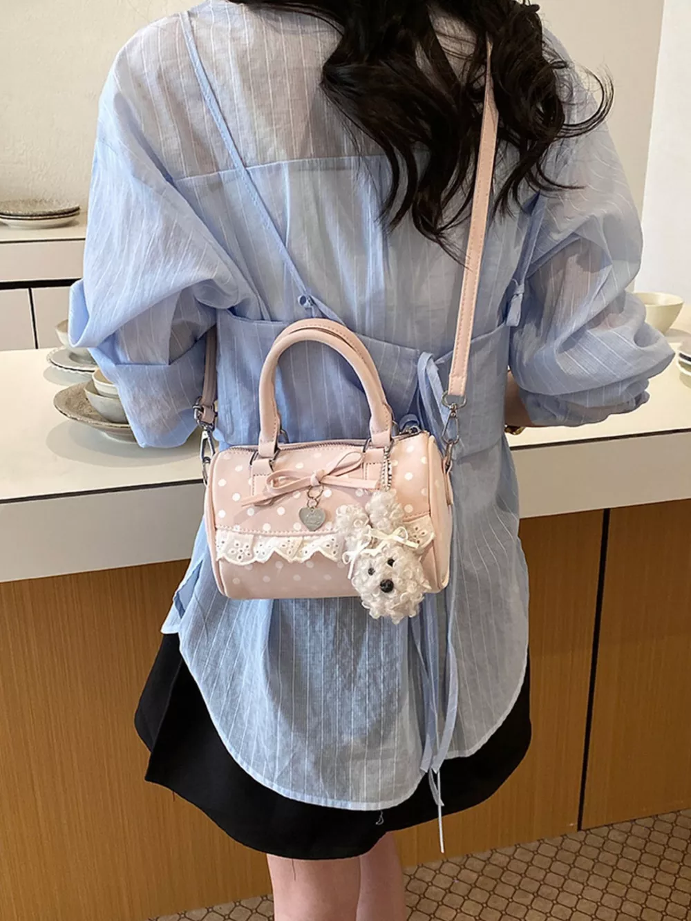 Polka Dot Bow Crossbody Bag, image 7