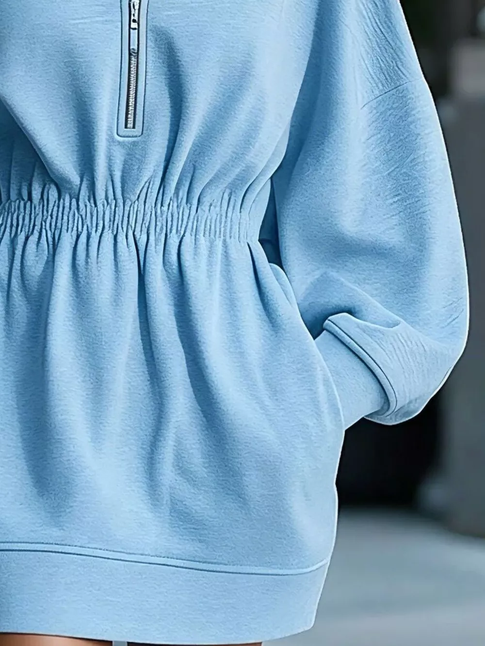 Casual Hooded Quarter-Zip Sweatshirt Dress, image 12