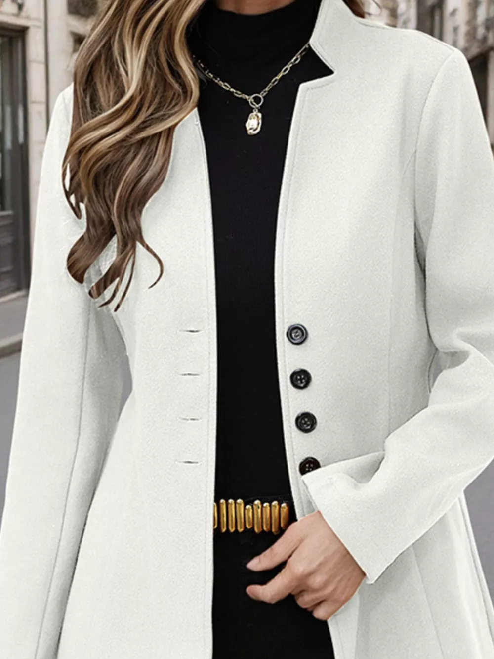 Button Up Long Sleeve Coat, image 3