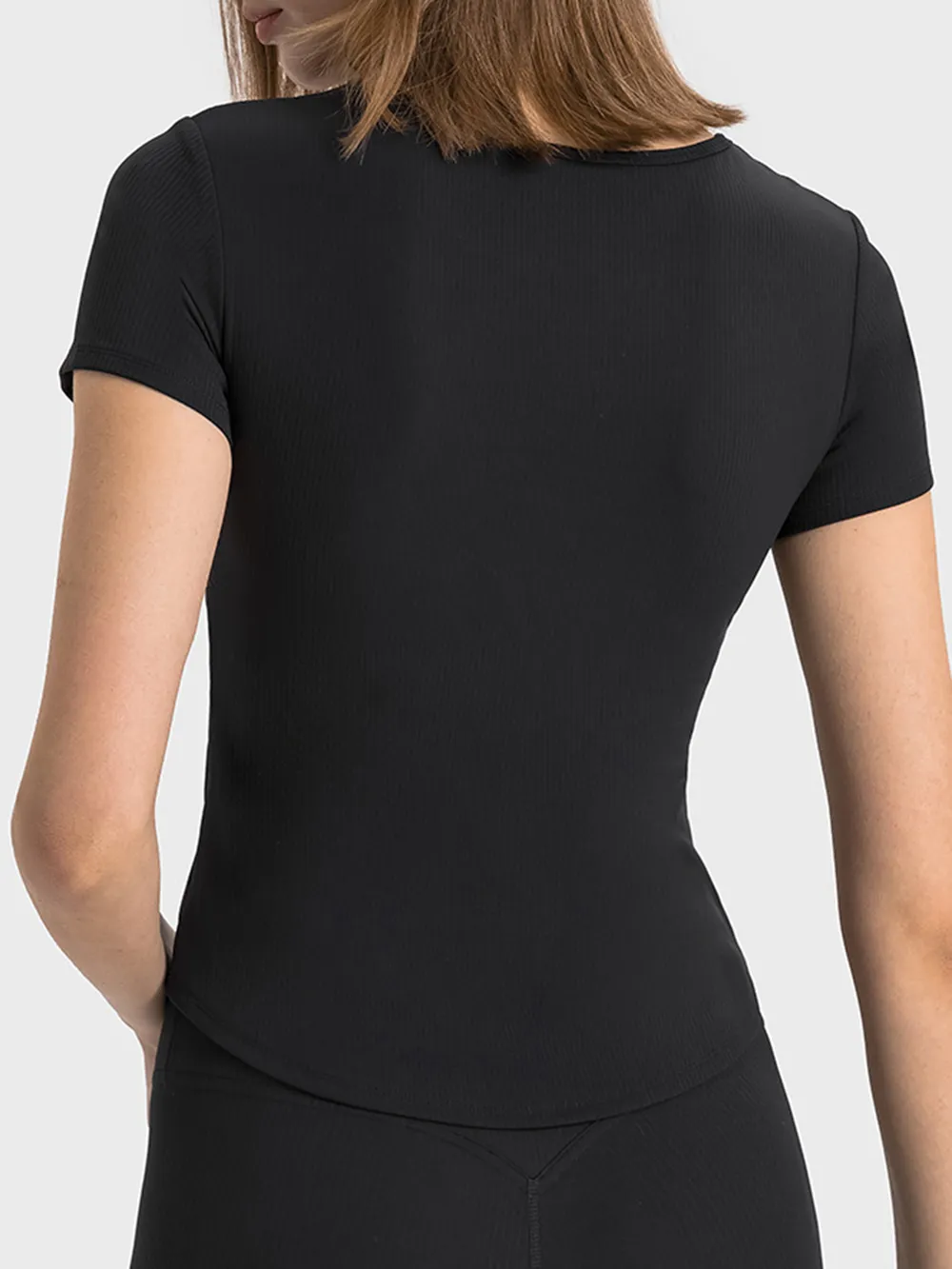 Notched Short Sleeve Active T-Shirt, image 4