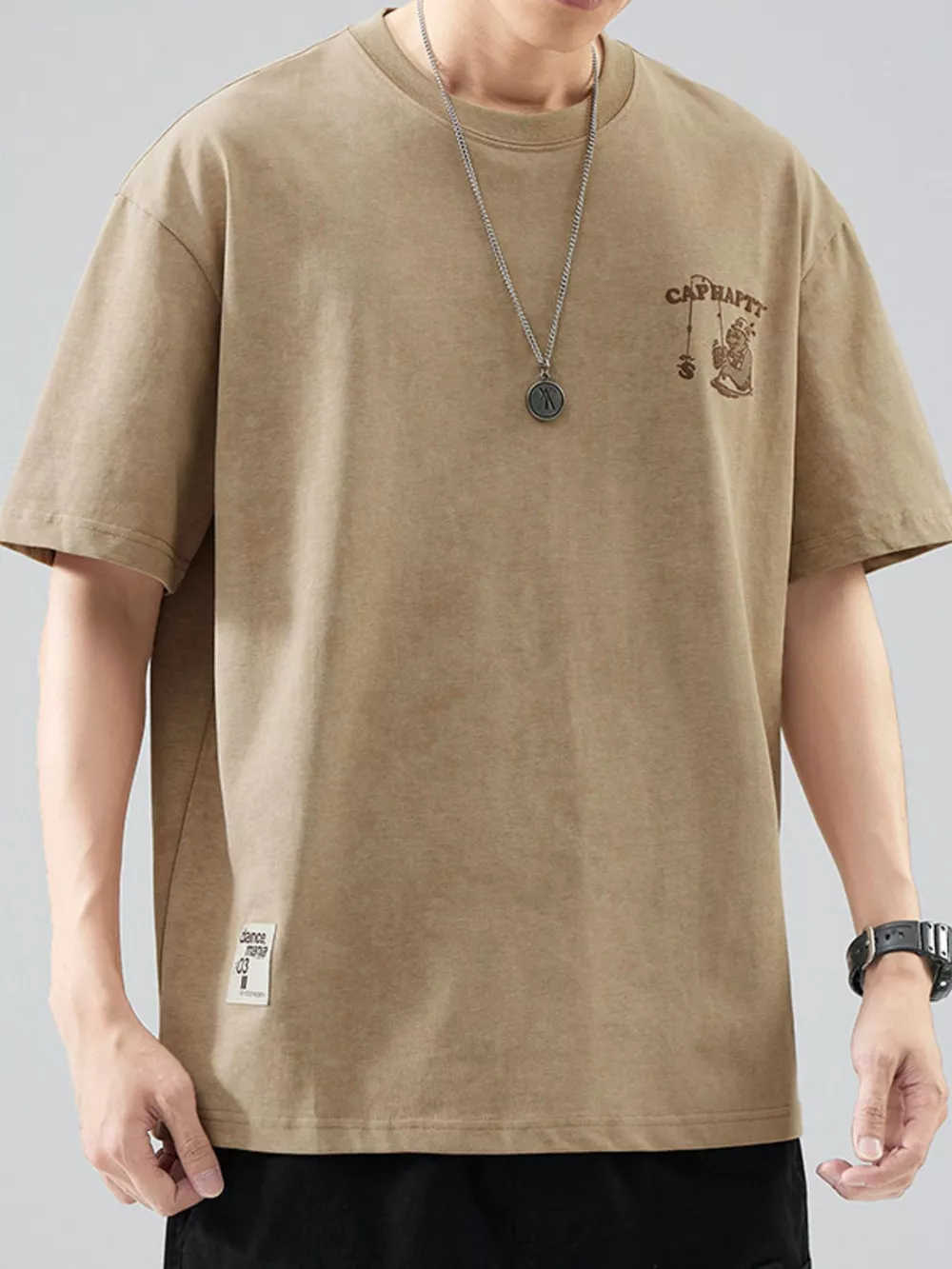 Men's Plus Size Oversized Round Neck Graphic T-Shirt, image 10