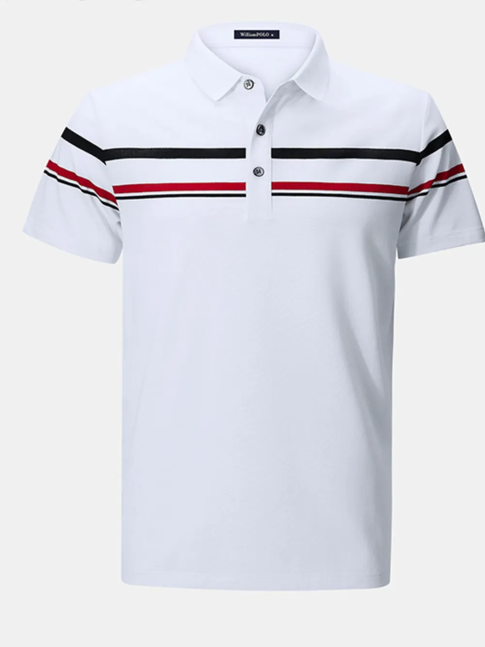 Men's Plus Size Classic Striped Short Sleeve Polo Shirt, image 6