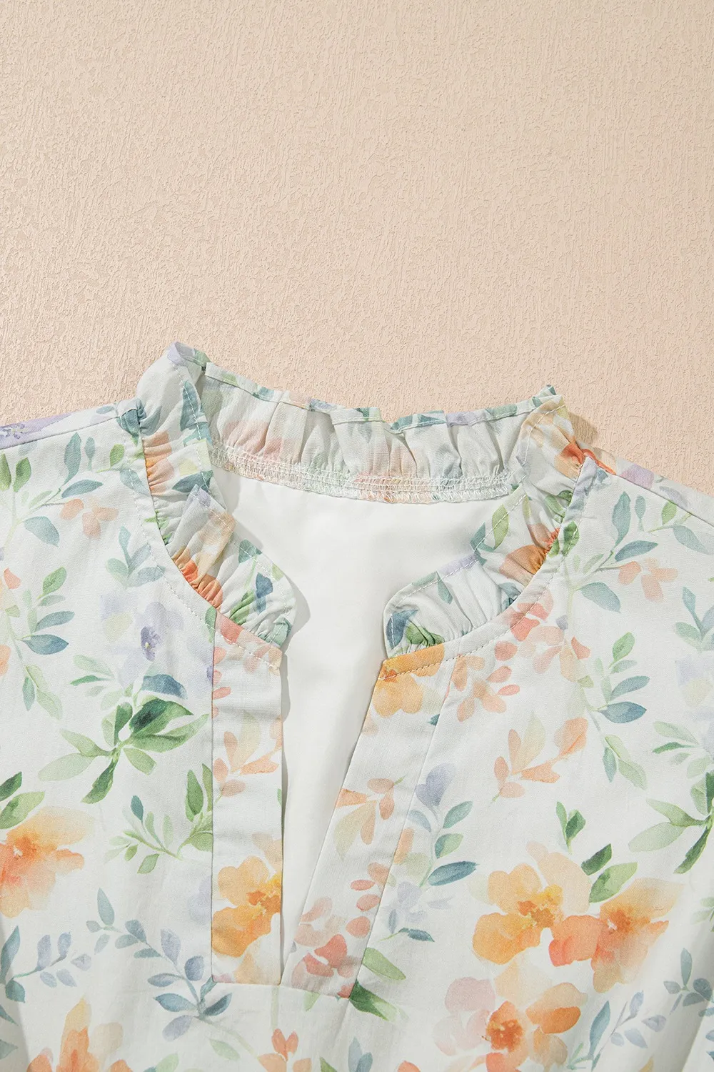 Frill Notched Puff Sleeve Dress, image 4