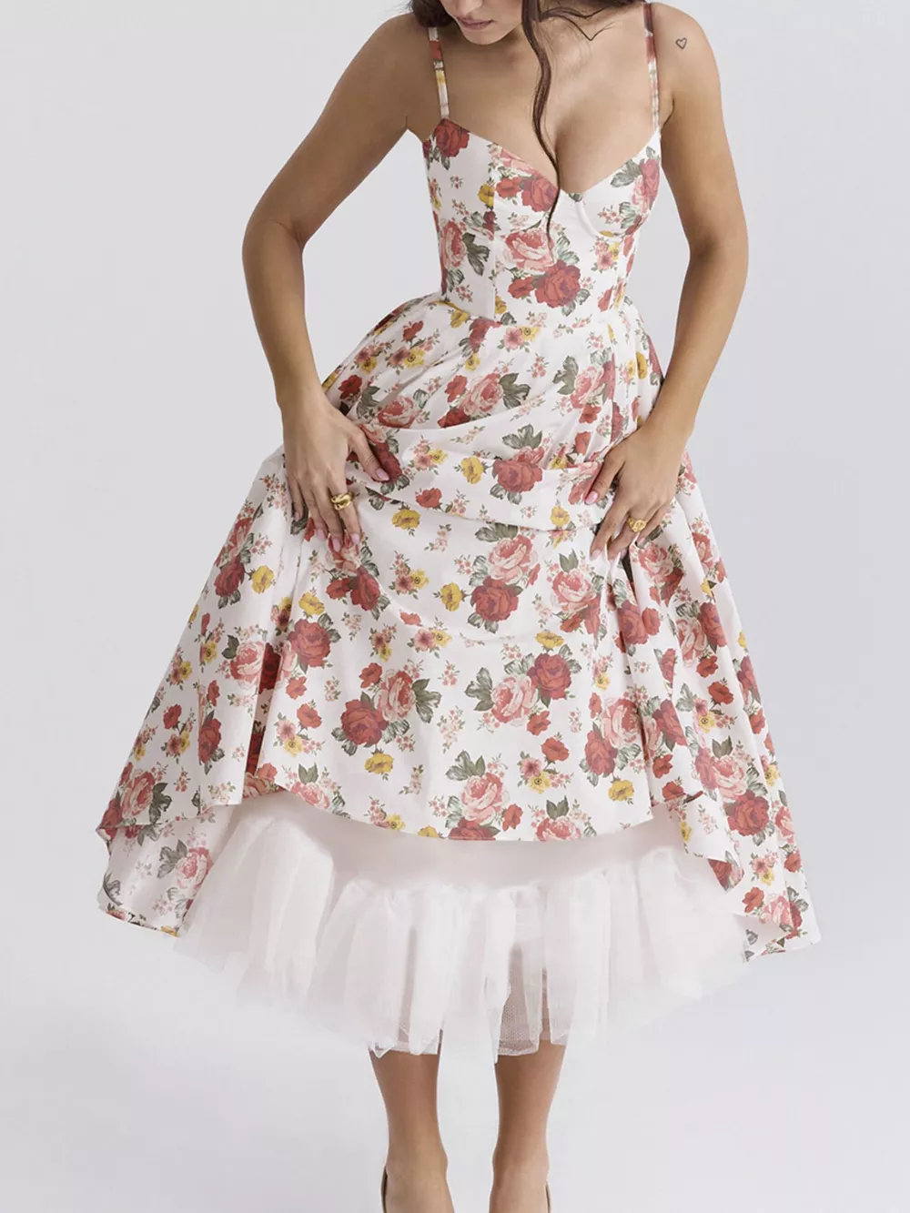 Sweetheart Neck A-Line Midi Dress, image 9