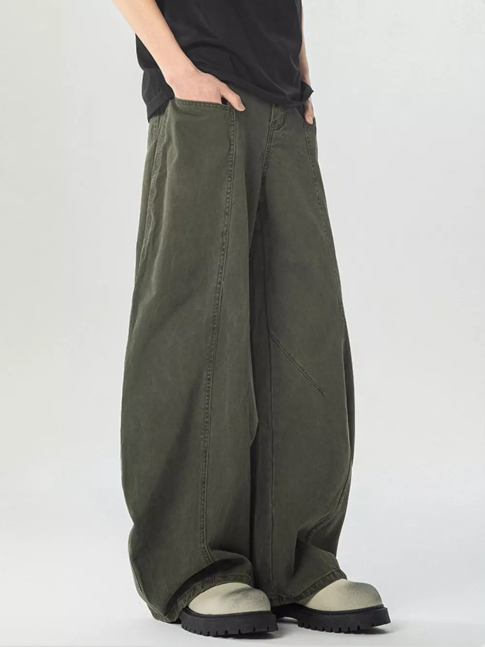 Men's Pocketed Wide Leg Pants, image 2