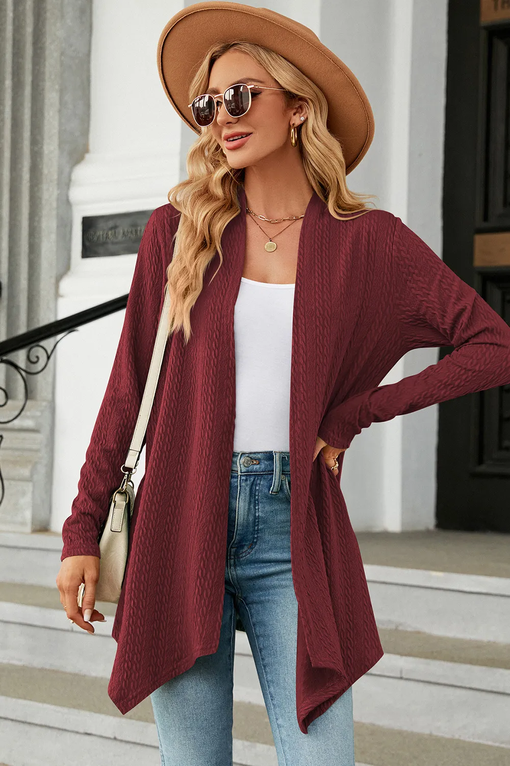 Open Front Long Sleeve Cardigan, image 3