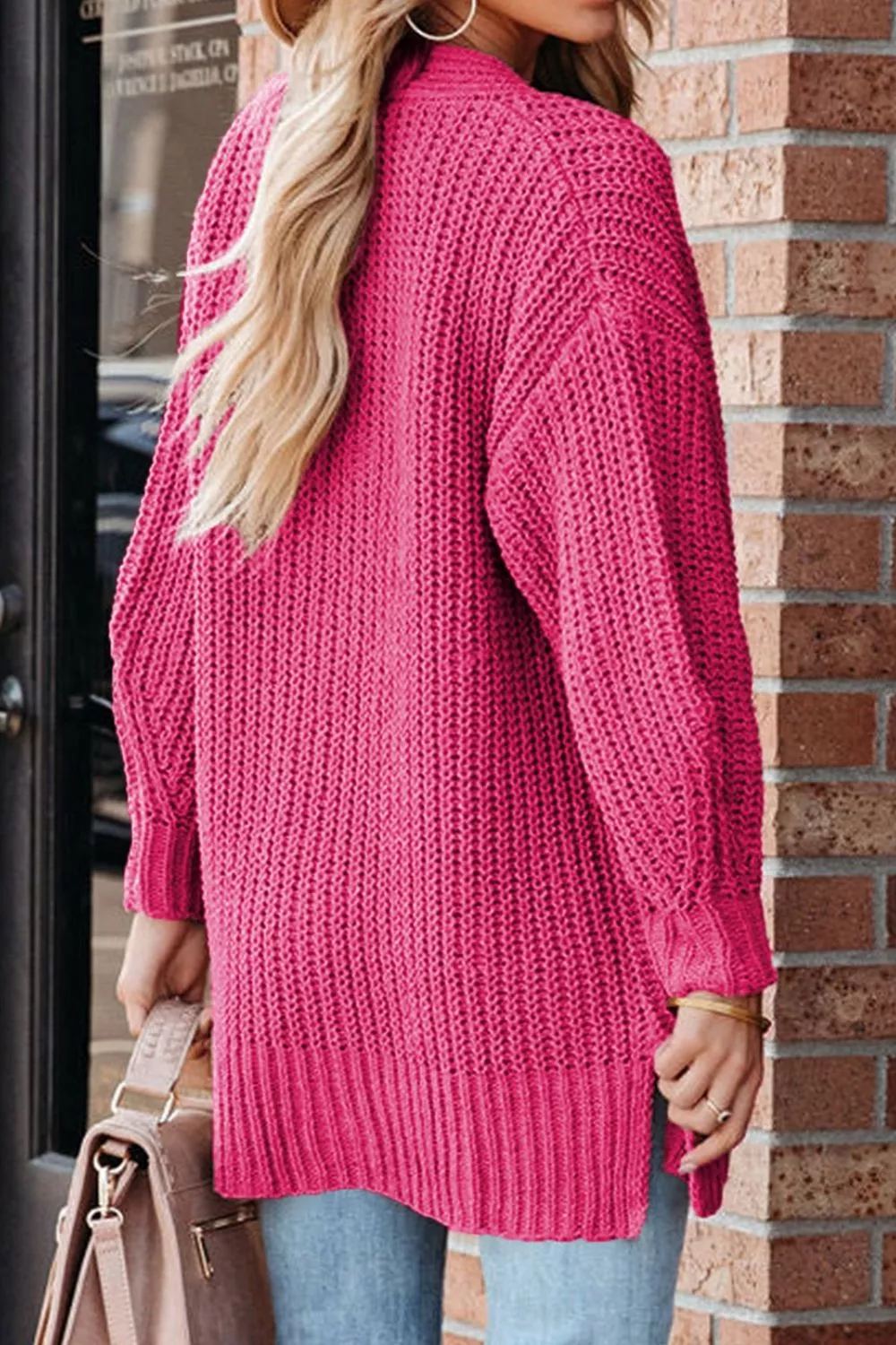 Chunky Knit Button-Down Cardigan, image 6