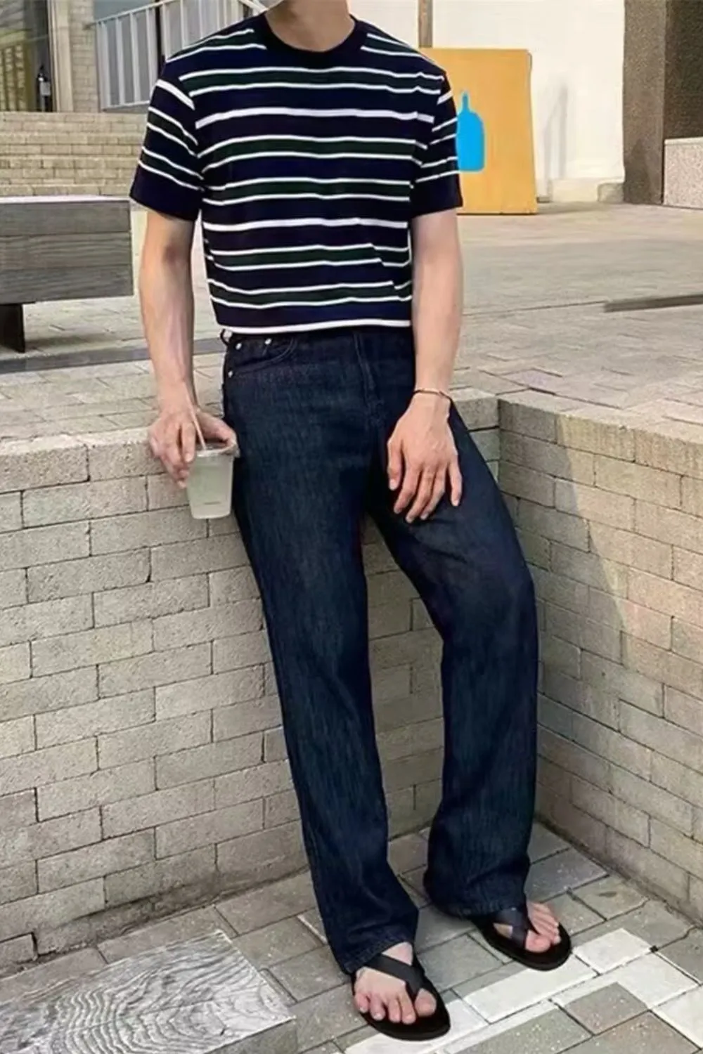 Men's Plus Size Casual Striped Short Sleeve T-Shirt, image 5