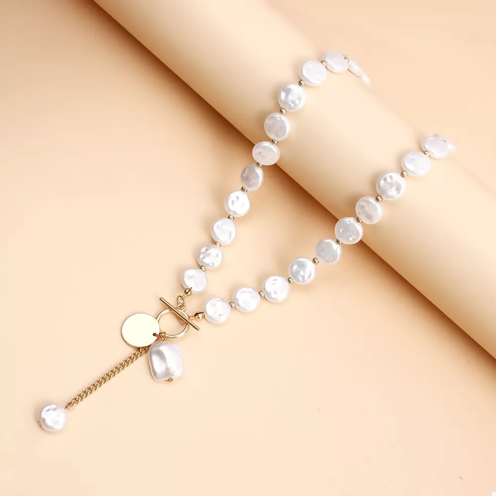 18K Gold-Plated Pearl Drop Necklace, image 4