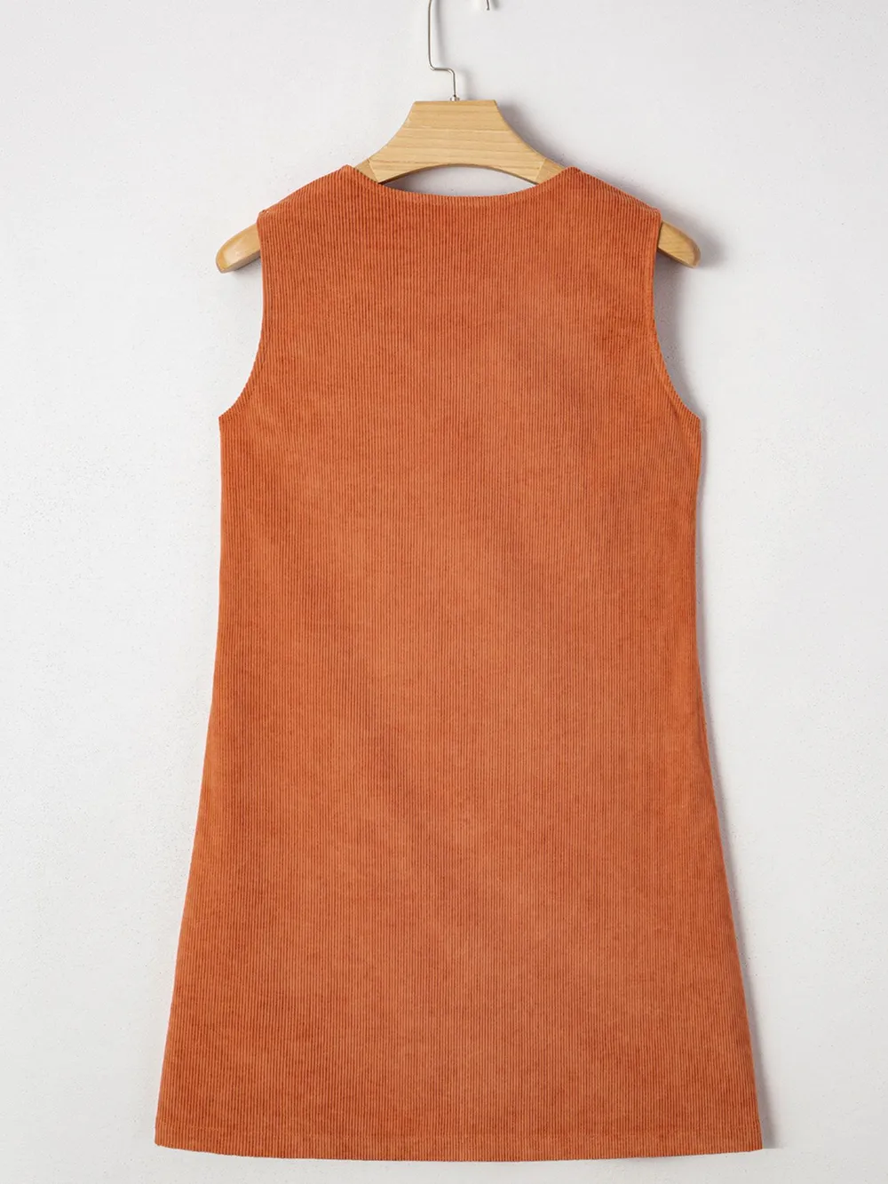 Corduroy Western Embroidered Patched Pocket Shift Sleeveless Mini Dress, image 3