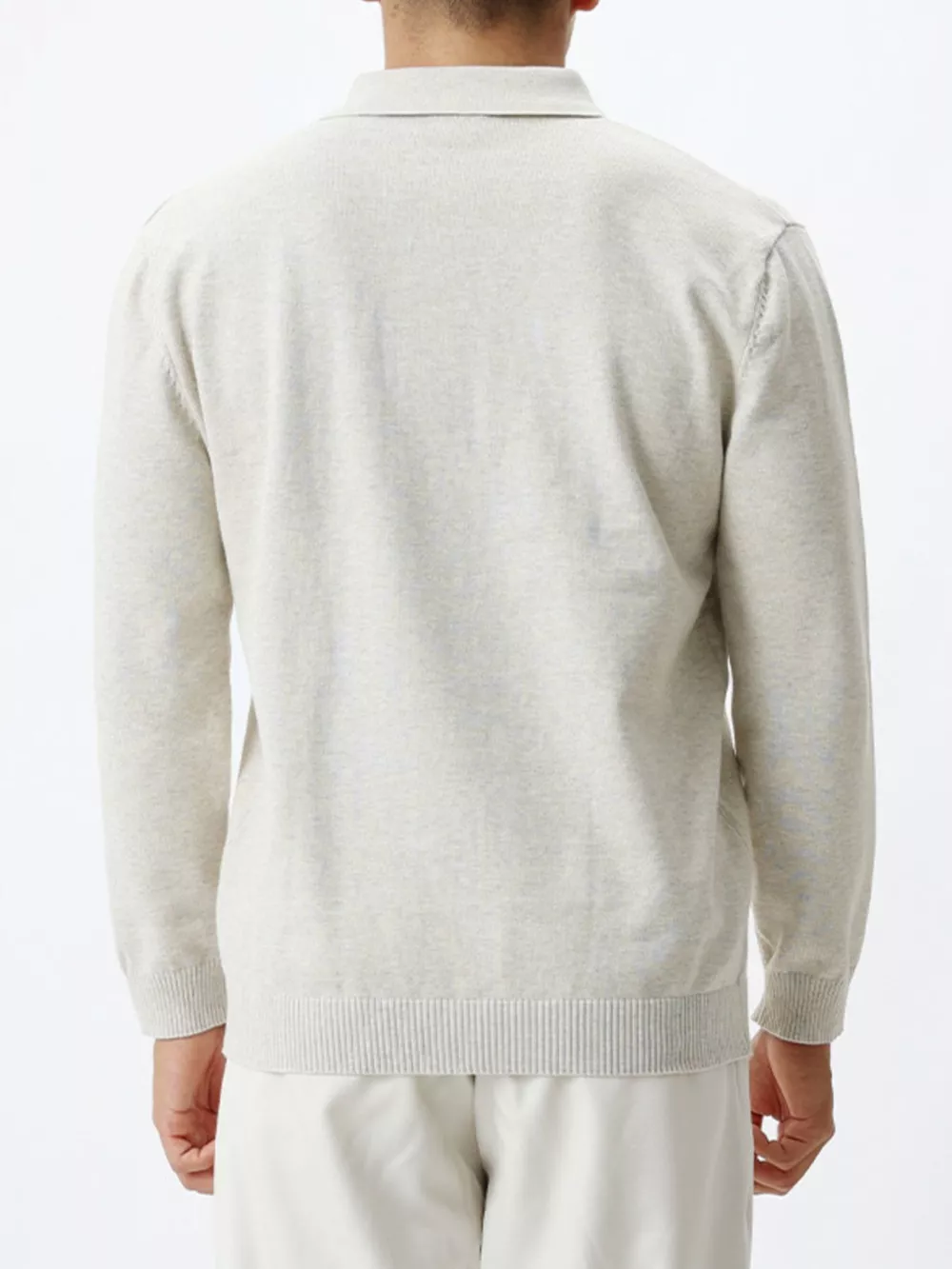 Men's Plus Size Polo Collar Long Sleeve Sweater, image 8
