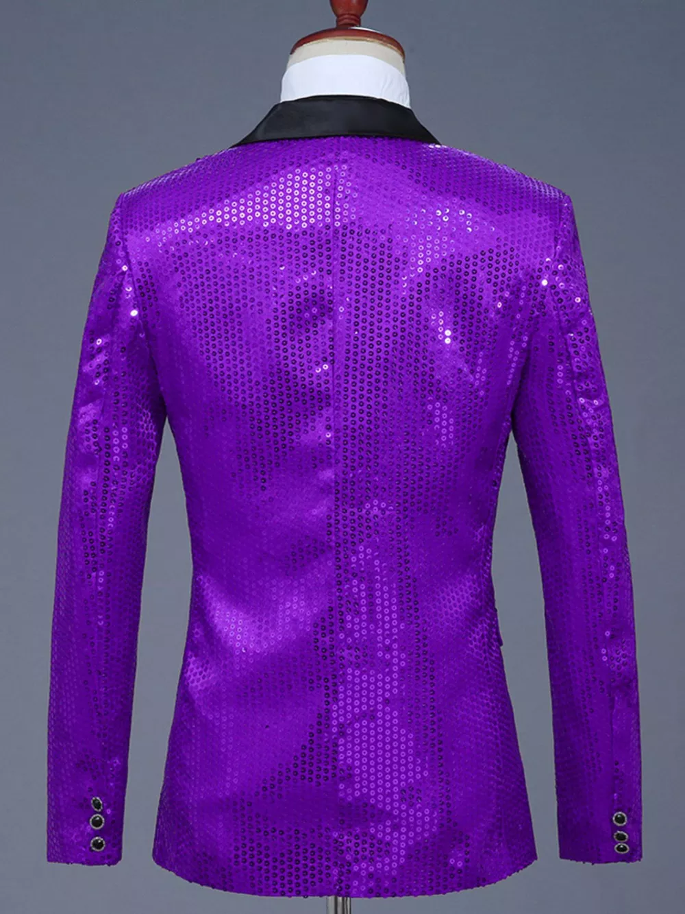 Men's Full Size Sequin One Button Long Sleeve Blazer Plus Size, image 17