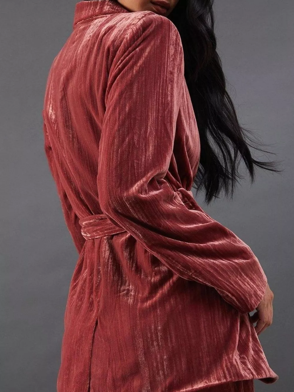 Velvet Lapel Collar Blazer & Pants Set, image 12