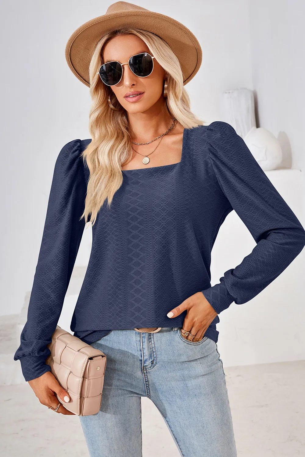 Square Neck Puff Sleeve T-Shirt, image 3