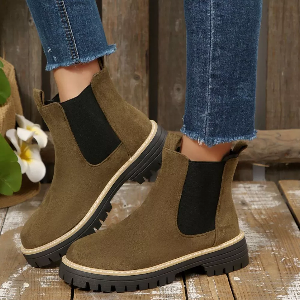 Round Toe Block Heels Boots, image 7