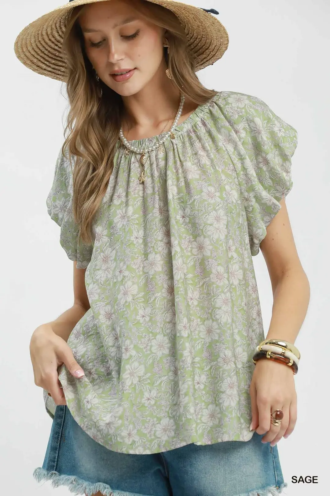 Floral Puff Sleeve Blouse