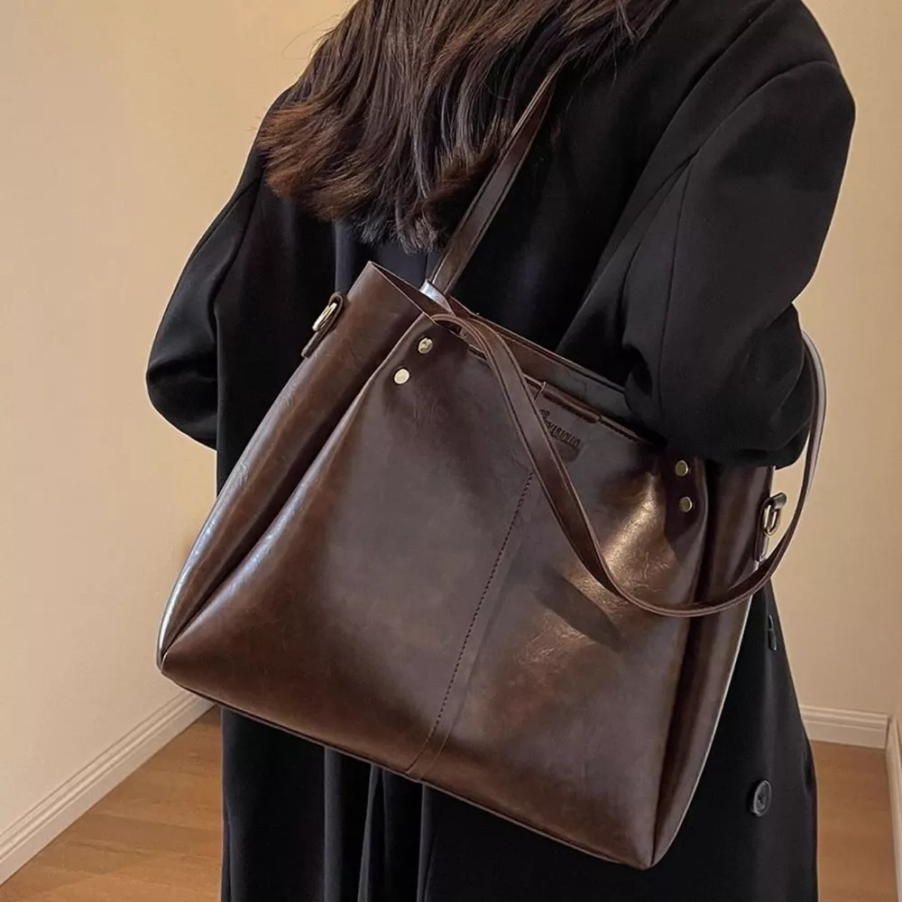 Vintage Style Leather Shoulder Bag, image 2
