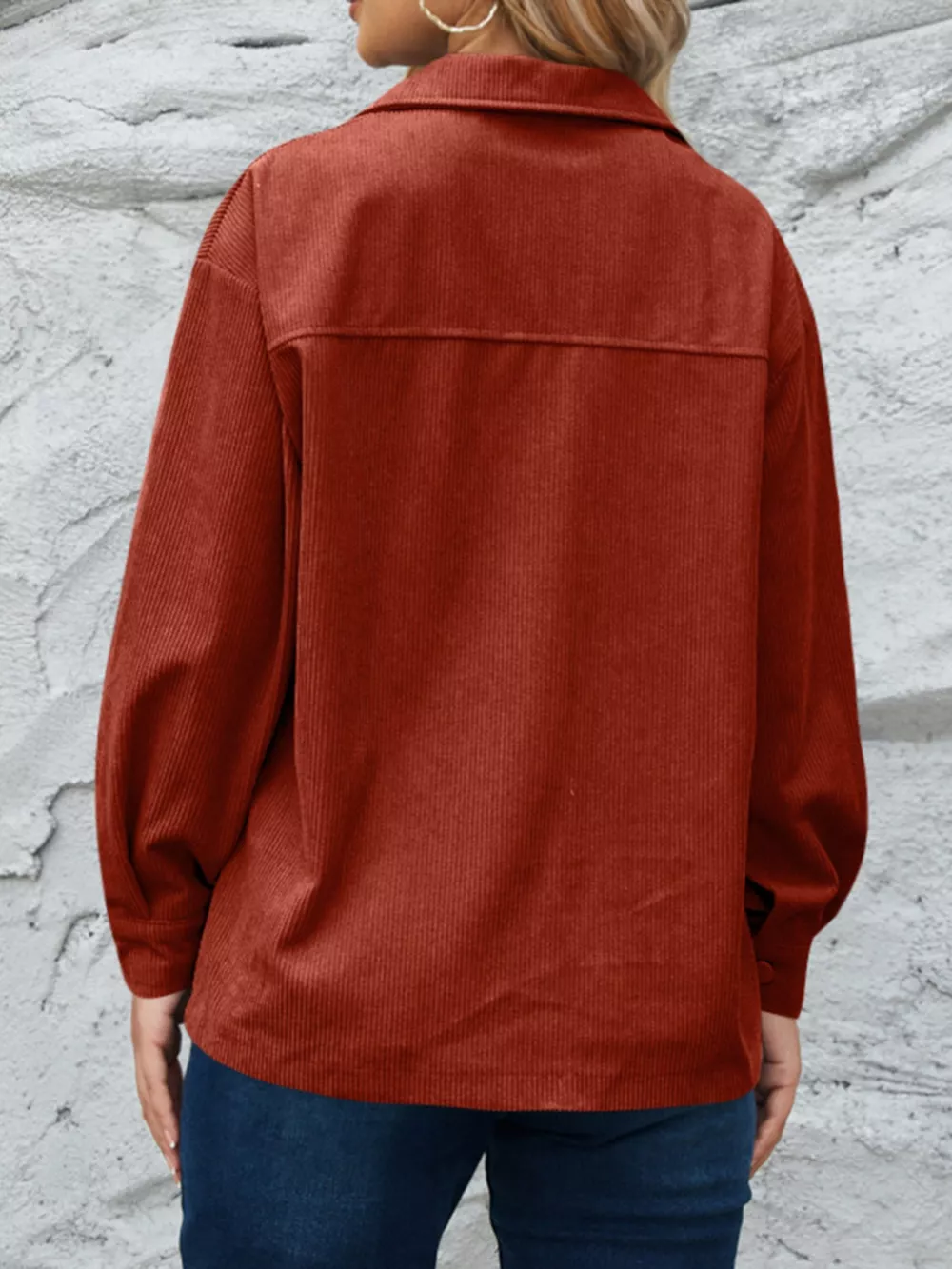Corduroy Button-Down Shacket, image 3