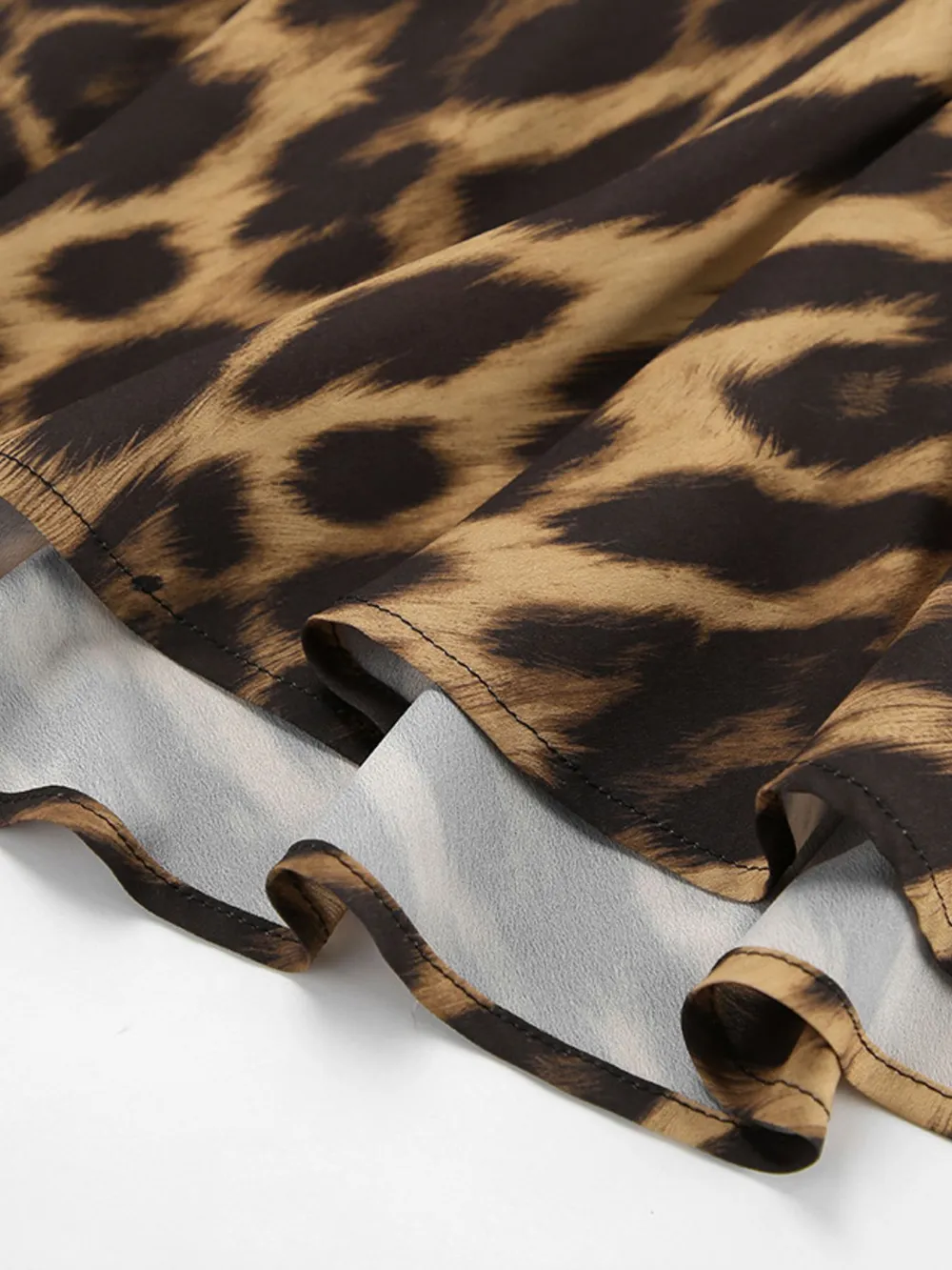 Leopard Print High Waist Flare Maxi Skirt, image 6
