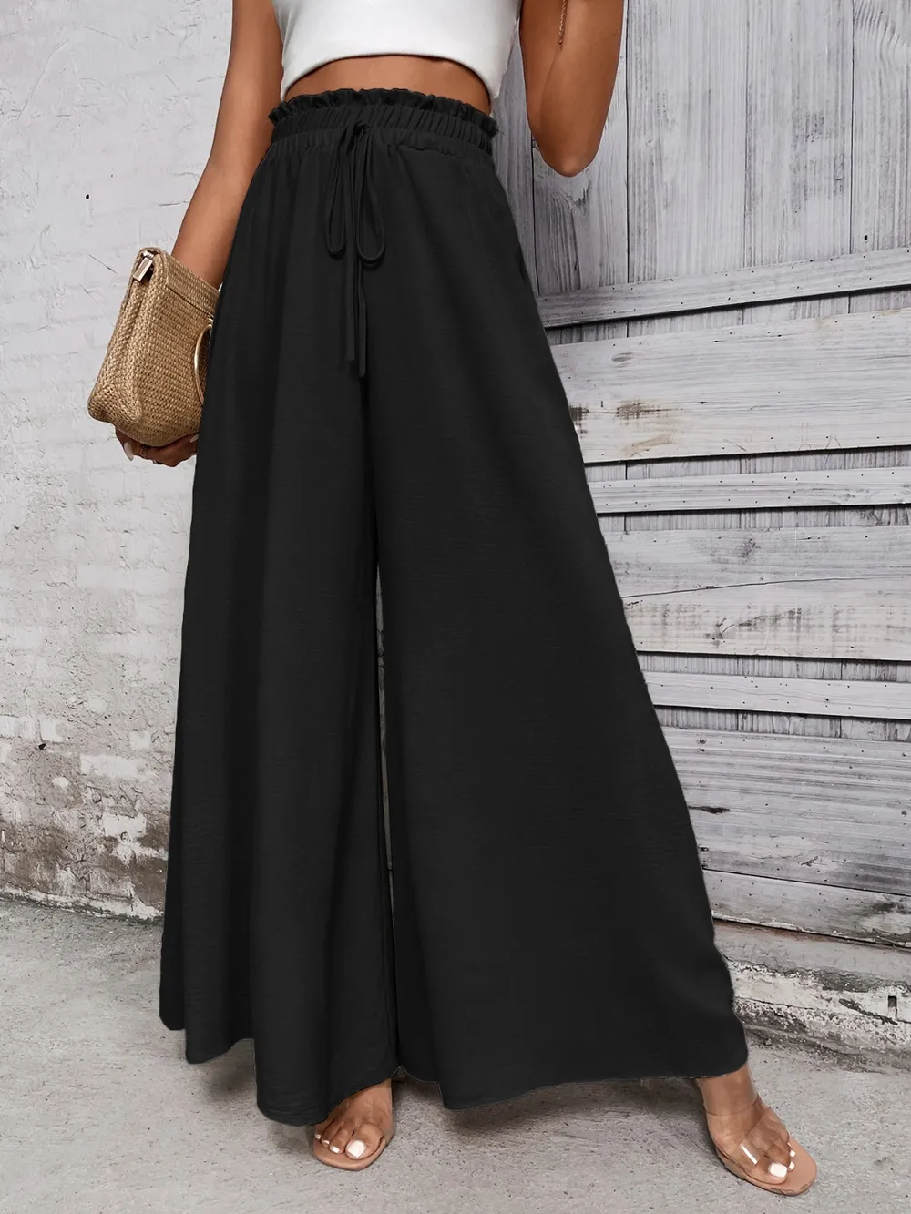 Tied High Waist Wide Leg Pants, image 8