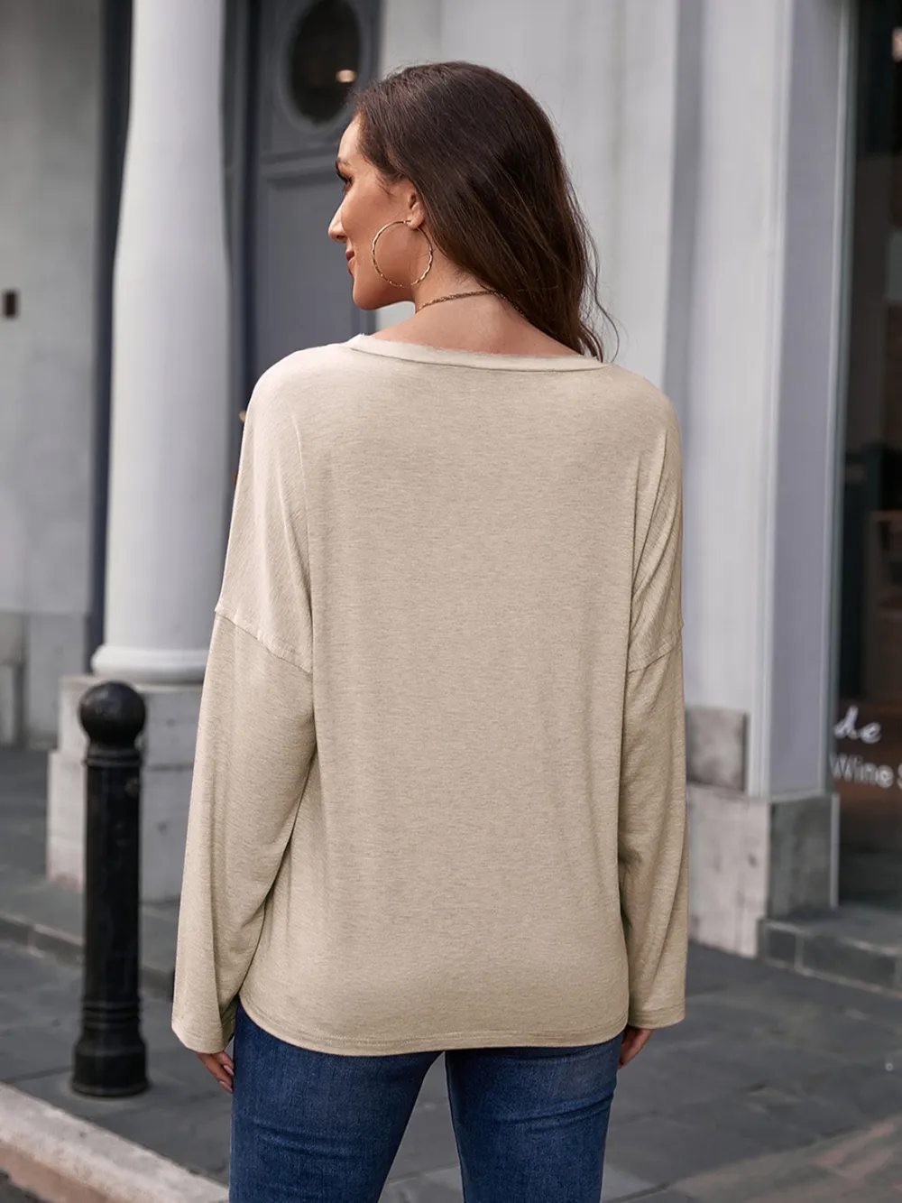 Butterfly Round Neck Dropped Shoulder Blouse, image 9