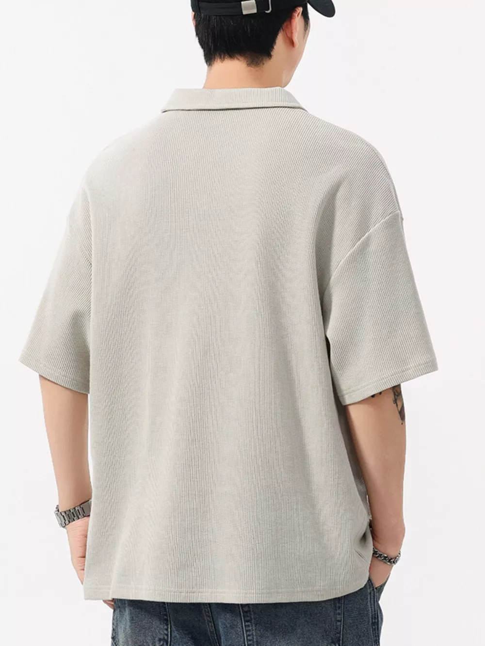 Men's Plus Size Collared Neck Half Sleeve Polo, image 2