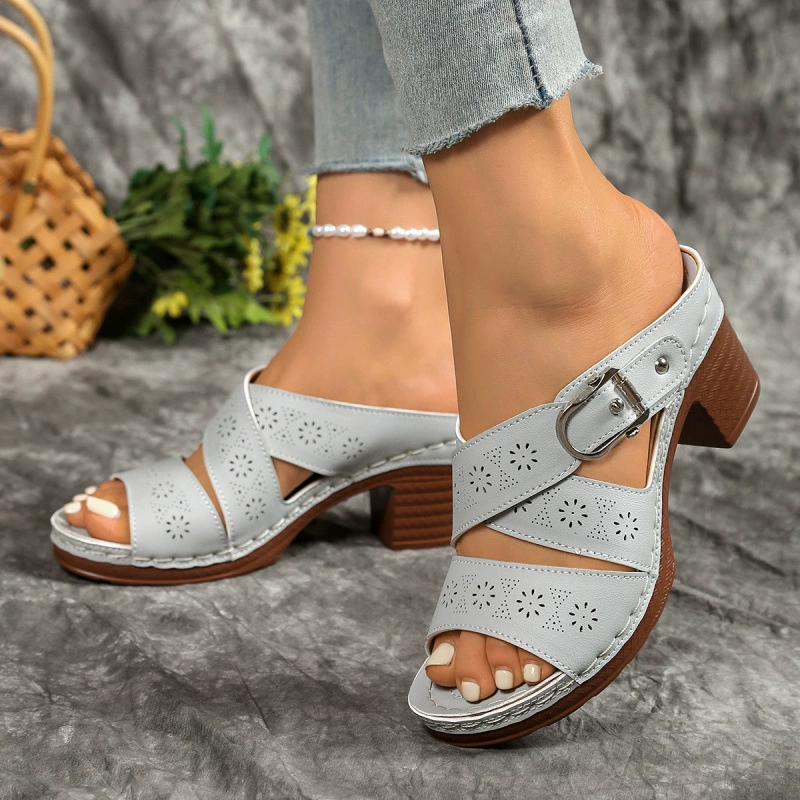 Open Toe Block Heels Sandals, image 6
