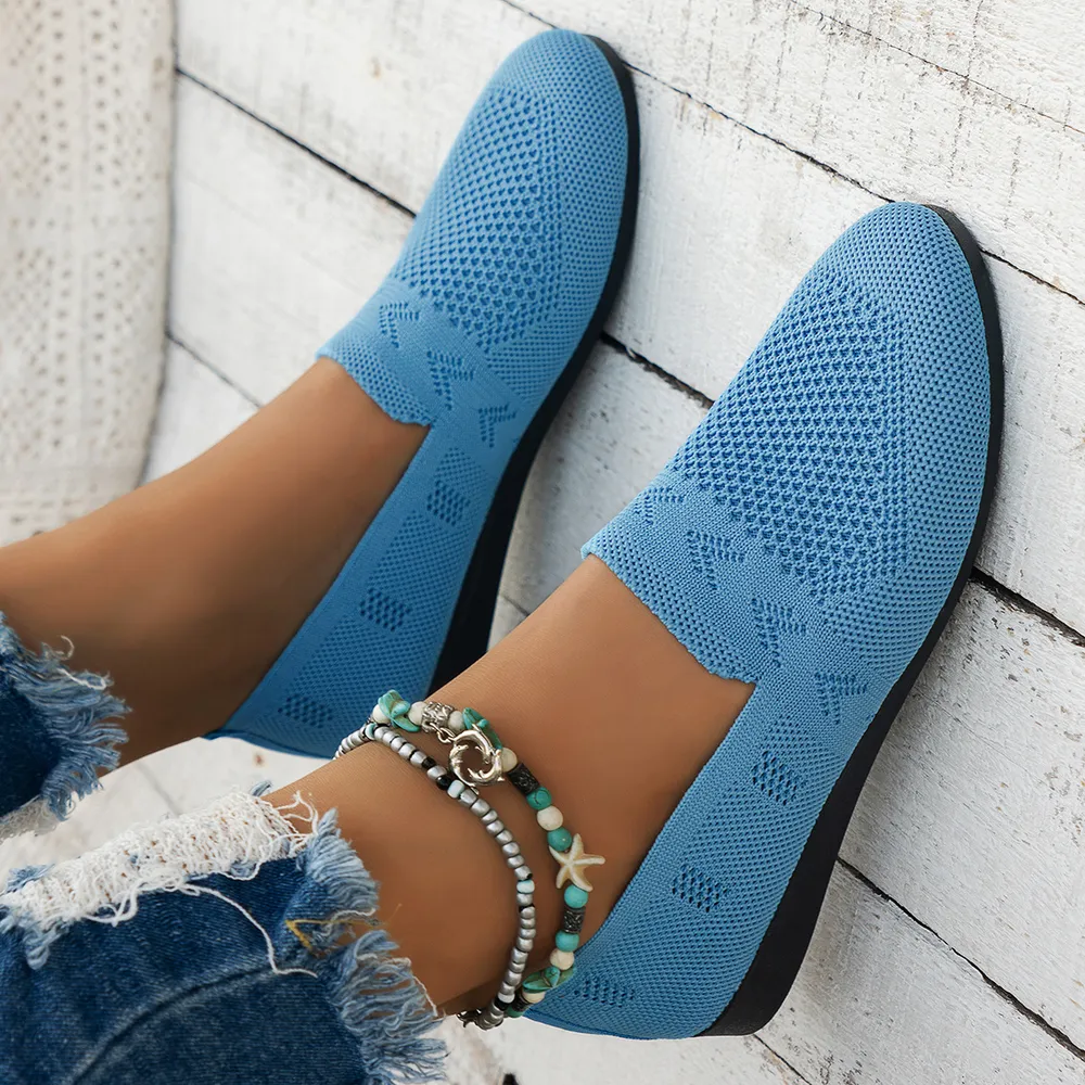 Mesh Round Toe Flat Slip-Ons, image 4
