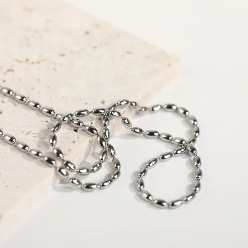 Titanium Steel Beaded Necklace, image 6